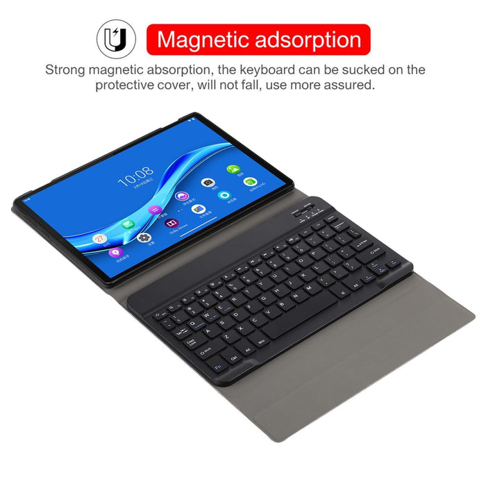 2 In 1 Removable Bluetooth Keyboard + Protective Leather Tablet Case With Holder For Lenovo M10 Fhd Plus 10.3 Inch