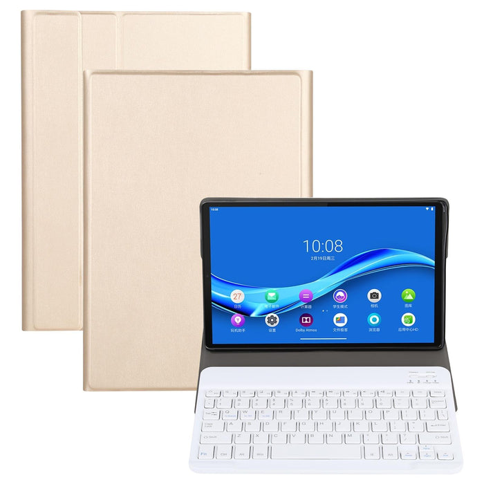 2 In 1 Removable Bluetooth Keyboard + Protective Leather Tablet Case With Holder For Lenovo M10 Fhd Plus 10.3 Inch