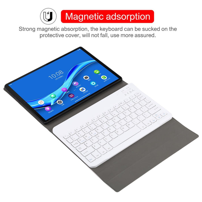 2 In 1 Removable Bluetooth Keyboard + Protective Leather Tablet Case With Holder For Lenovo M10 Fhd Plus 10.3 Inch