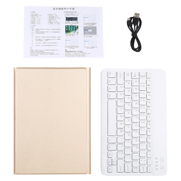 2 In 1 Removable Bluetooth Keyboard + Protective Leather Tablet Case With Holder For Lenovo M10 Fhd Rel Tb-X605Fc / Lc