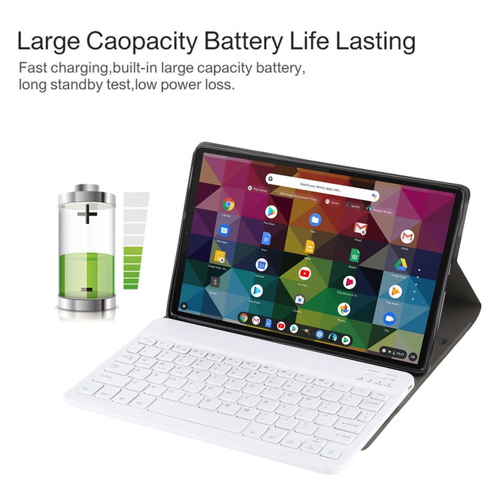 2 In 1 Removable Bluetooth Keyboard + Protective Leather Tablet Case With Holder For Lenovo M10 Fhd Rel Tb-X605Fc / Lc