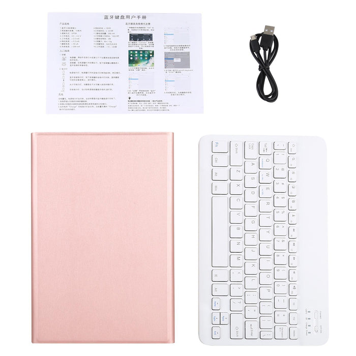 2 In 1 Removable Bluetooth Keyboard + Protective Leather Tablet Case With Holder For Lenovo M10 Fhd Rel Tb-X605Fc / Lc