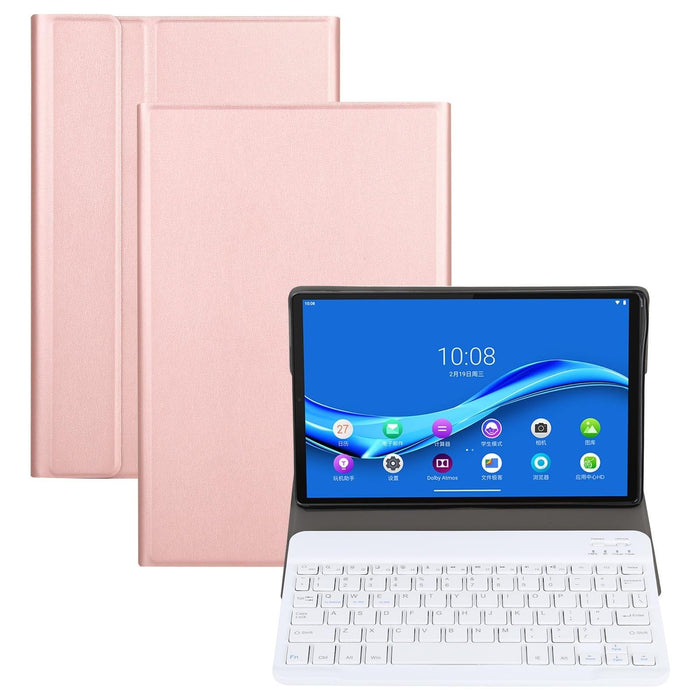 2 In 1 Removable Bluetooth Keyboard + Protective Leather Tablet Case With Holder For Lenovo M10 Fhd Rel Tb-X605Fc / Lc