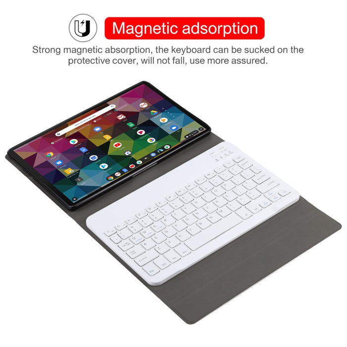 2 In 1 Removable Bluetooth Keyboard + Protective Leather Tablet Case With Holder For Lenovo M10 Fhd Rel Tb-X605Fc / Lc