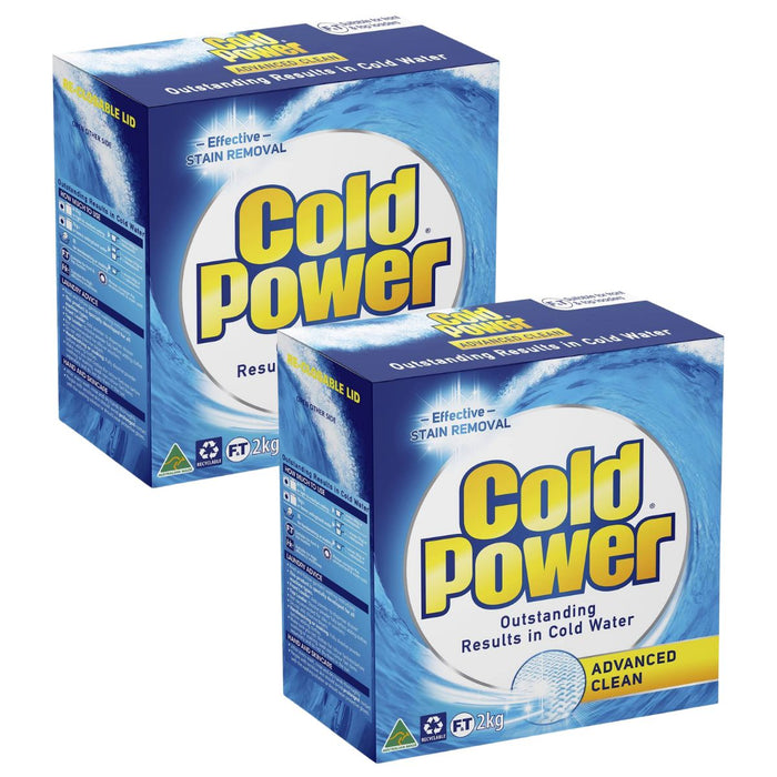 Goslash Picks 2 X Cold Power 2Kg Laundry Powder Advanced Clean Stain Remover