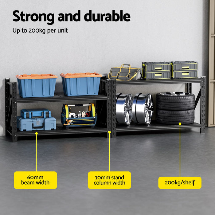 2X 0.9M Garage Shelving Workbench Warehouse Rack