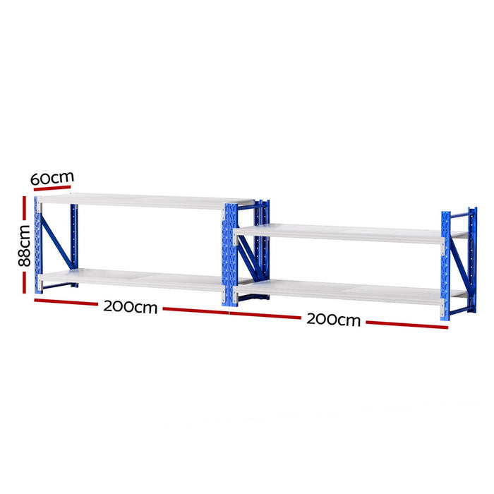 2X 0.9M Garage Shelving Workbench Warehouse Rack