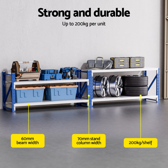 2X 0.9M Garage Shelving Workbench Warehouse Rack