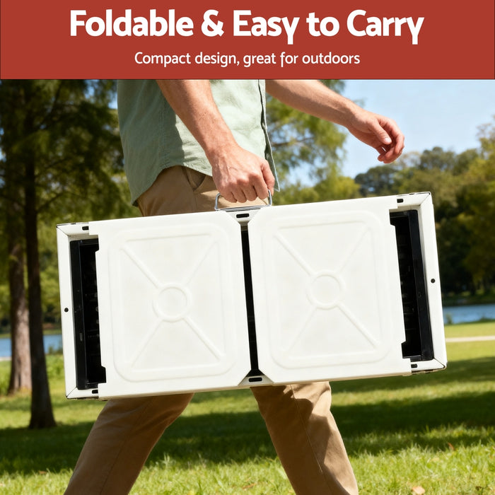 Portable Bbq Grill W/ Stainless Steel Racks & Pans For Outdoor