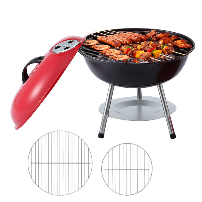 Charcoal Bbq Grill Portable With Lid For Camping Outdoor