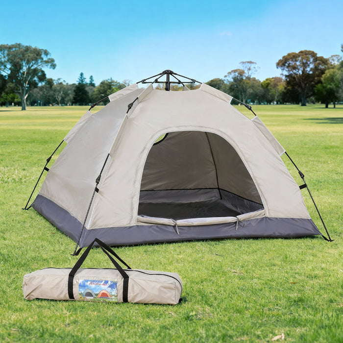 Camping Tent Instant Tent Pop Up 2 Person Outdoor Hiking Tents Hiking Beige
