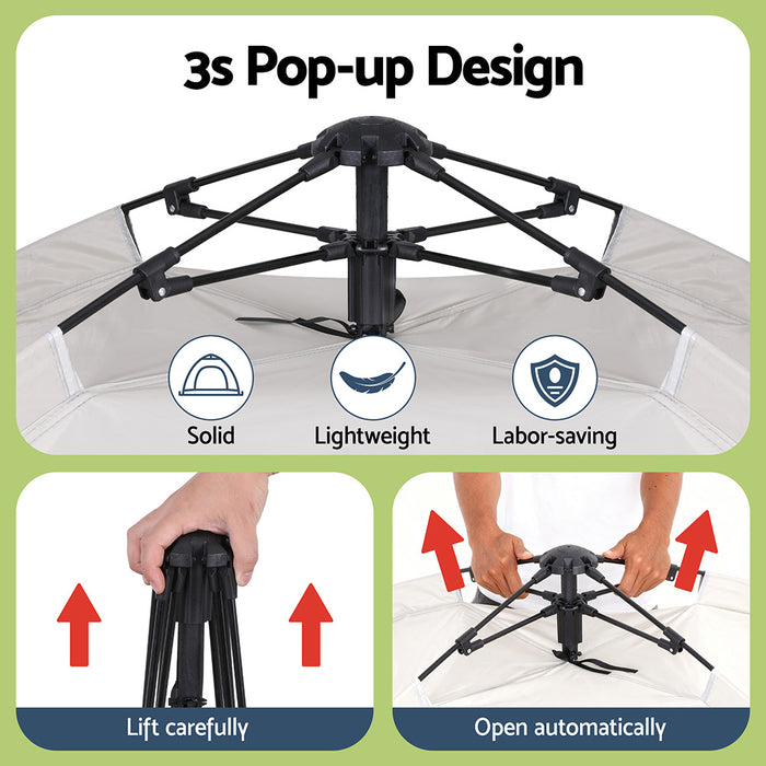 Camping Tent Instant Tent Pop Up 2 Person Outdoor Hiking Tents Hiking Beige