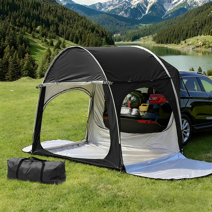 Camping Tent Car Suv Rear Hatchback Tents Canopy Portable Outdoor Family Black