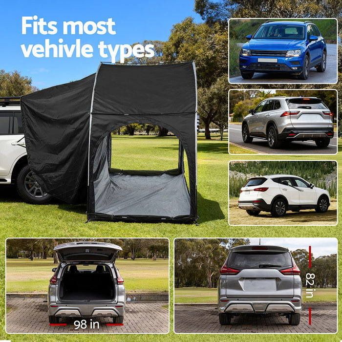 Camping Tent Car Suv Rear Hatchback Tents Canopy Portable Outdoor Family Black