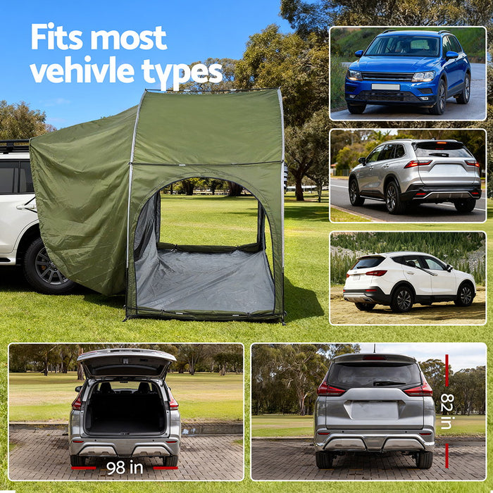 Camping Tent Car Suv Rear Hatchback Tents Canopy Portable Outdoor Family Green