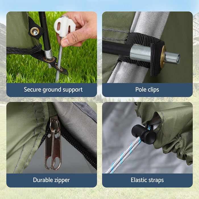 Camping Tent Car Suv Rear Hatchback Tents Canopy Portable Outdoor Family Green