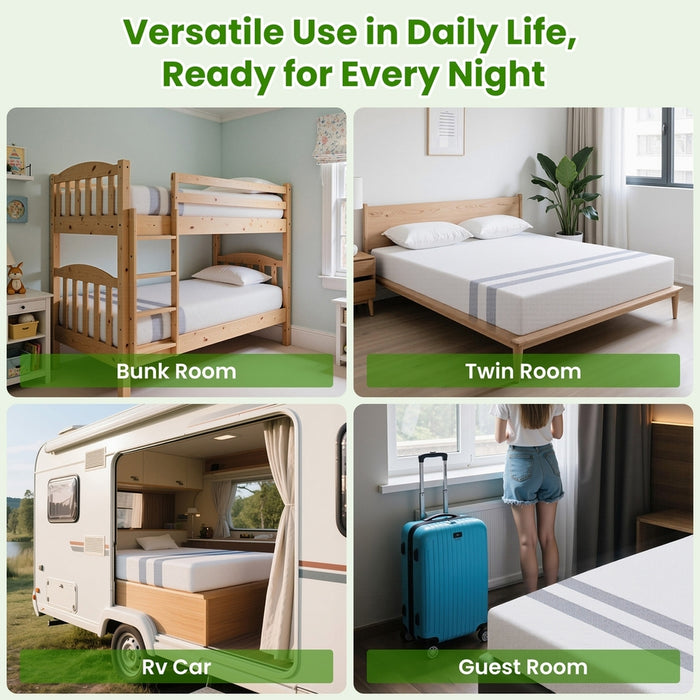 Double Memory Foam Mattress 20Cm Cooling Gel Foam Mattress In A Box Medium Soft Feel