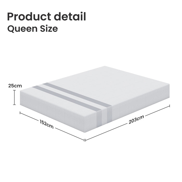 Queen Memory Foam Mattress 25Cm Cooling Gel Foam Mattress In A Box Medium Feel