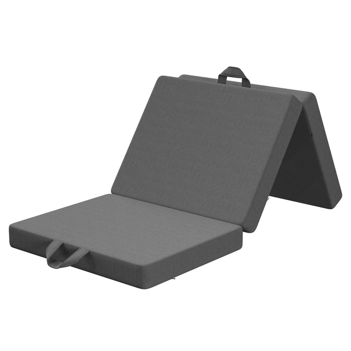 Folding Mattress Small King Single Trifold Mattress Firm Support Foam Washable Cover 10Cm