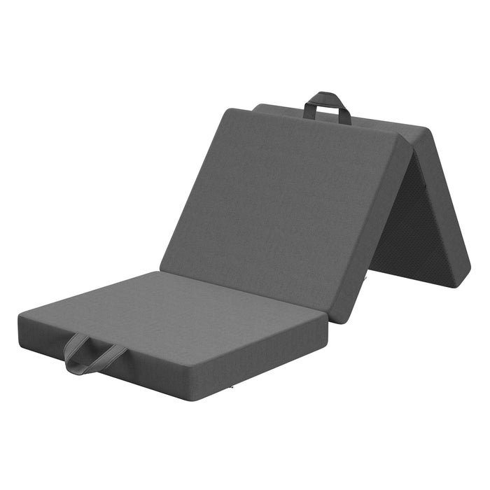 Folding Mattress Small Single Trifold Mattress With Firm Support Foam Washable Cover 10Cm
