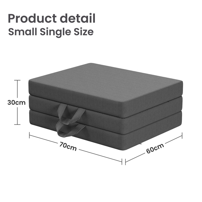 Folding Mattress Small Single Trifold Mattress With Firm Support Foam Washable Cover 10Cm