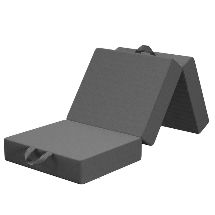 Folding Mattress Small Single Trifold Mattress Firm Support Foam Washable Cover 15Cm