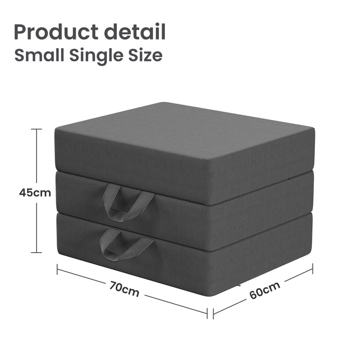 Folding Mattress Small Single Trifold Mattress Firm Support Foam Washable Cover 15Cm