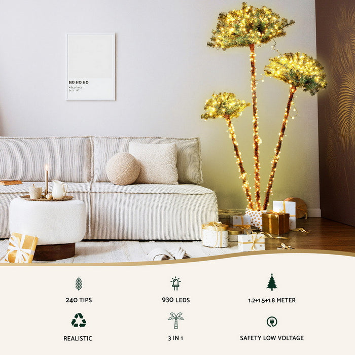 Christmas Tree 3-In-1 Led Xmas Palm Tree Party Decor 1.2 / 1.5 / 1.8M