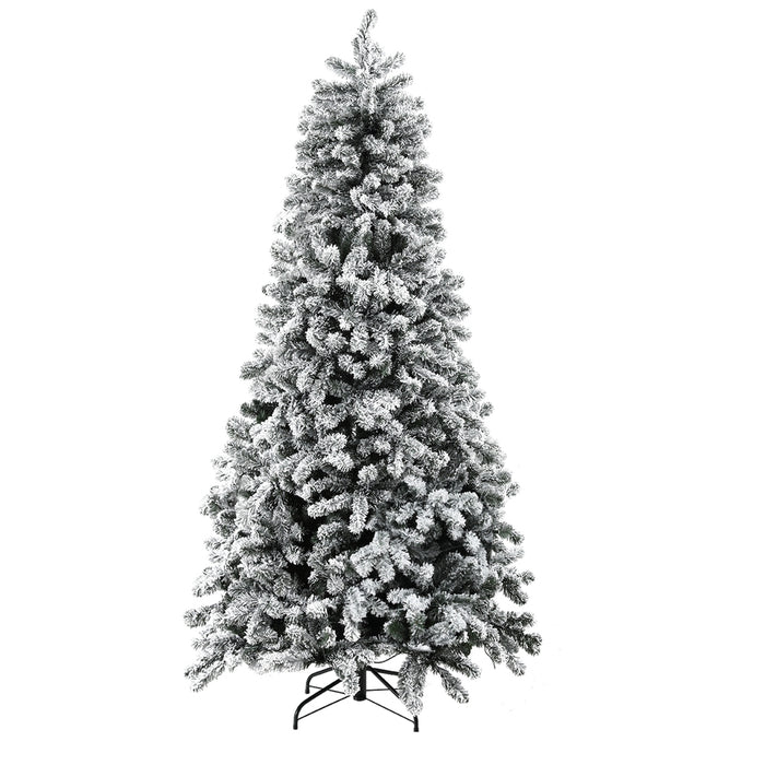 Christmas Tree 2.1M Snow Flocked Led Xmas Decoration 8 Light Modes