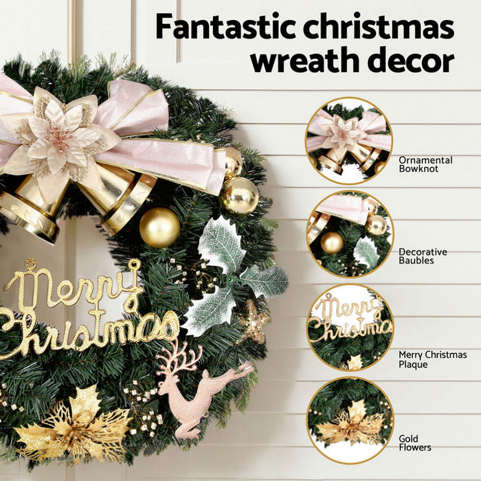 Christmas Wreath 60Cm Garland Flowers Baubles Party Decorations