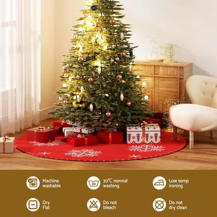 Christmas Tree Skirt 120Cm Snowflake Ornaments Party Decorations