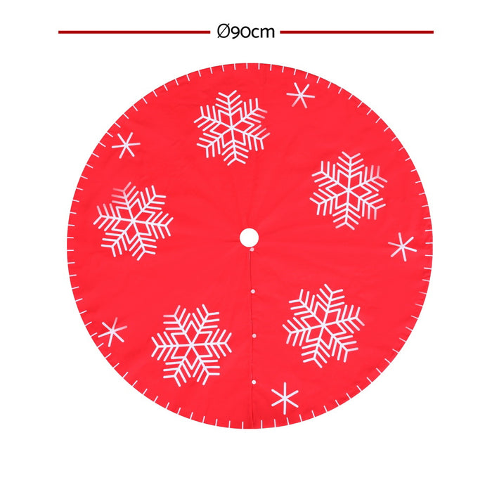 Christmas Tree Skirt 90Cm Snowflake Ornaments Party Decorations