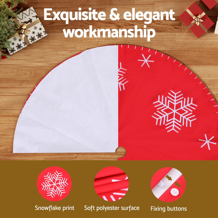 Christmas Tree Skirt 90Cm Snowflake Ornaments Party Decorations