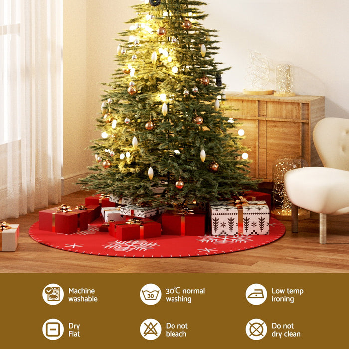 Christmas Tree Skirt 90Cm Snowflake Ornaments Party Decorations