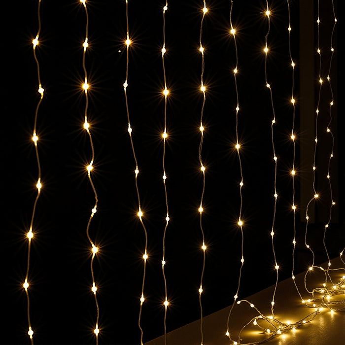 3X3M Christmas Lights Curtain String Light 300 Led Warm White