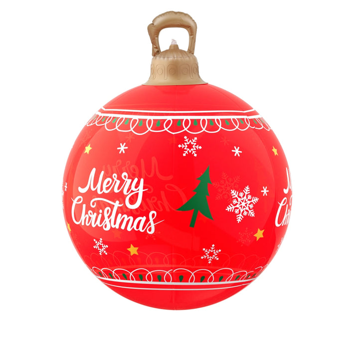 Christmas Inflatable Ball Led 60Cm Decoration Giant Bauble Red