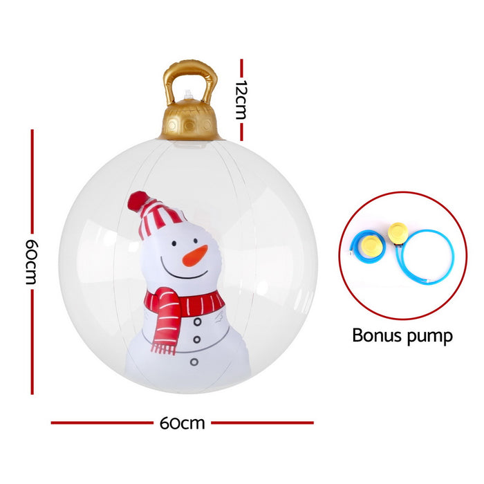 Christmas Inflatable Ball 60Cm Snowman Decoration Giant Bauble