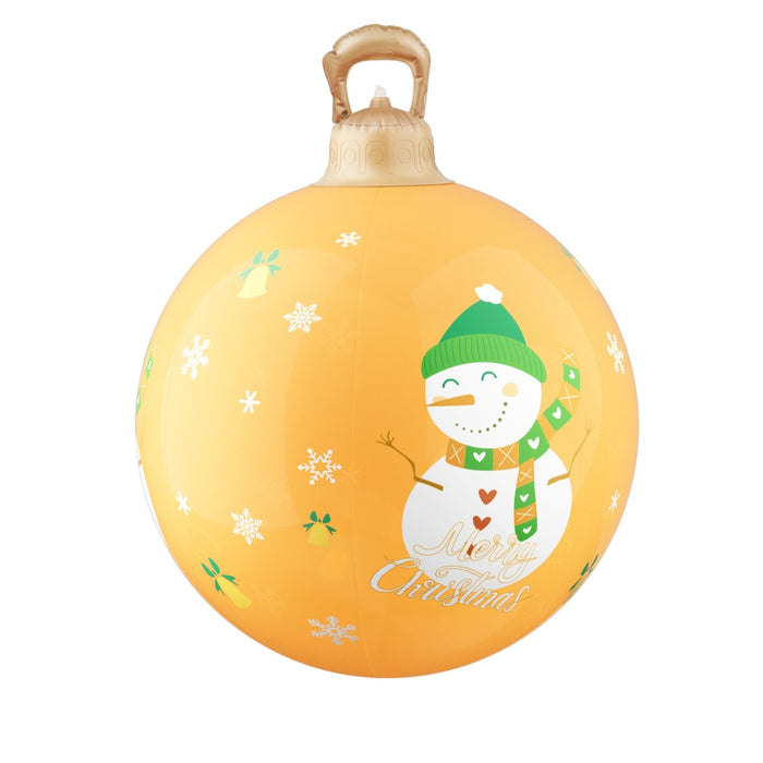 Christmas Inflatable Ball Led 60Cm Snowman Decoration Bauble Gold