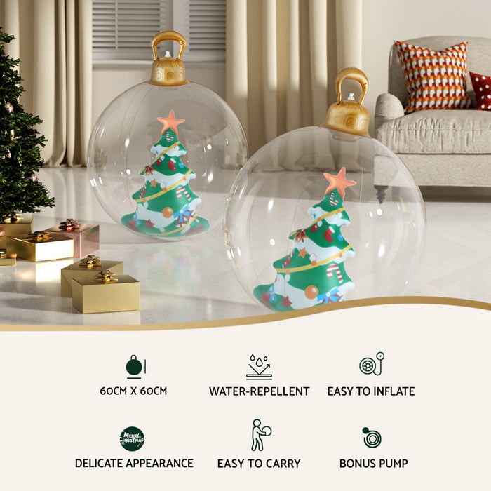 Christmas Inflatable Ball 60Cm Tree Decoration Giant Bauble Clear