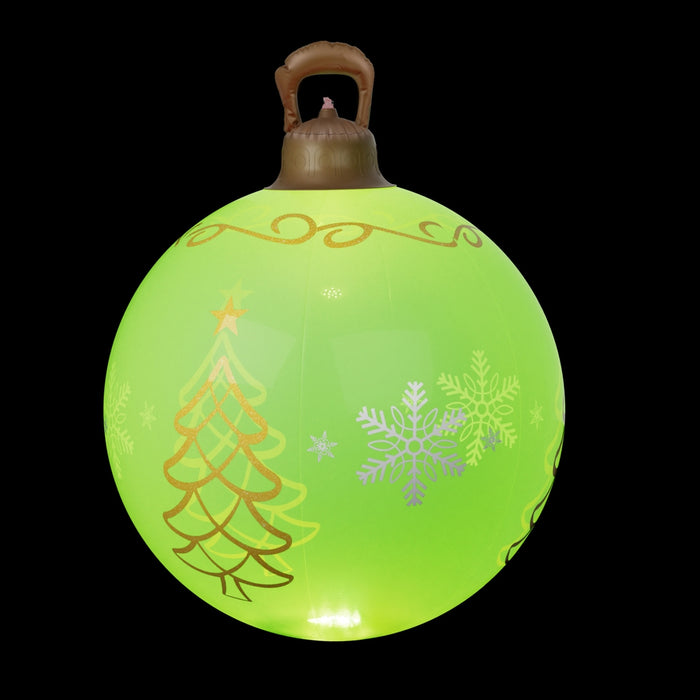 Christmas Inflatable Ball Led 60Cm Tree Decoration Bauble Green