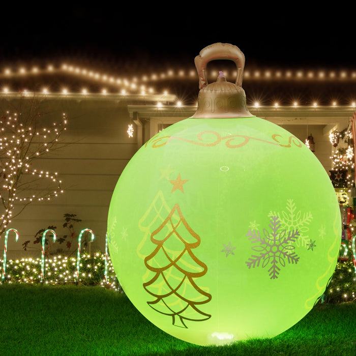 Christmas Inflatable Ball Led 60Cm Tree Decoration Bauble Green