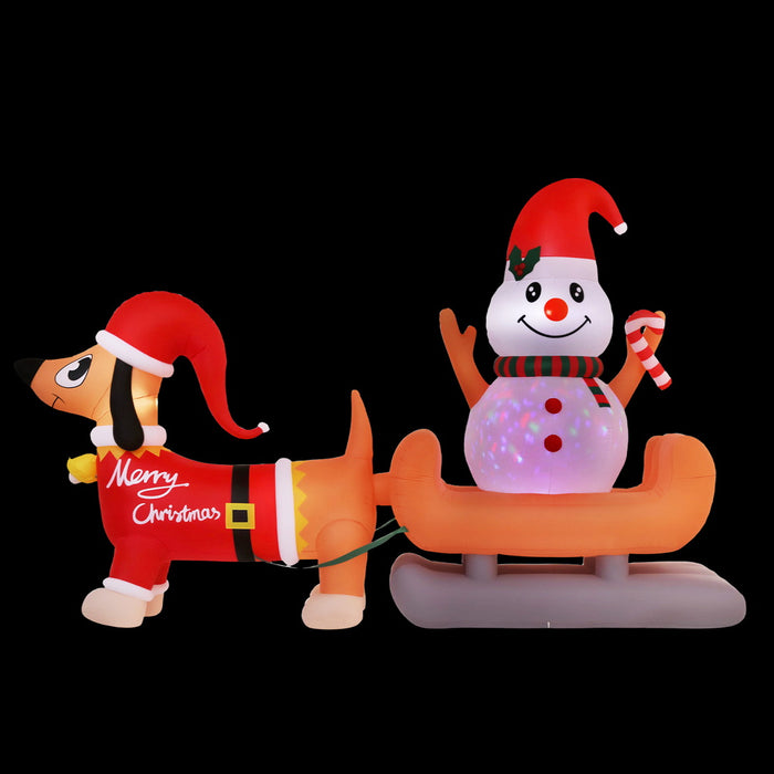 Christmas Inflatable Snowman Dog 4.2M Tall Outdoor Decorations Illuminated