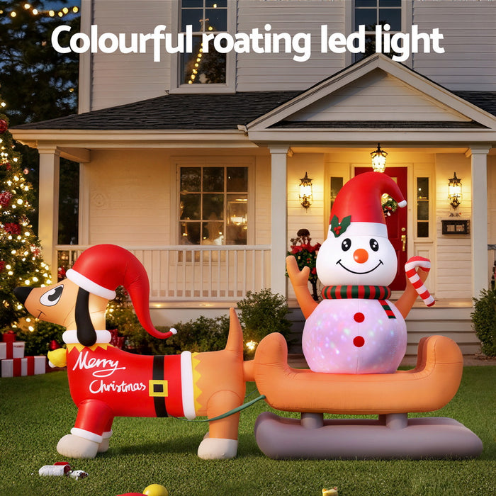 Christmas Inflatable Snowman Dog 4.2M Tall Outdoor Decorations Illuminated