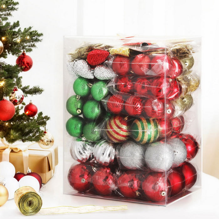 155Pcs Christmas Tree Decorations Set Baubles Ornaments Party