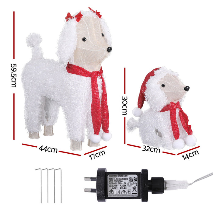 Jollys Christmas Lights 60 Led Fairy Light 2pcs Dog Decorations Set