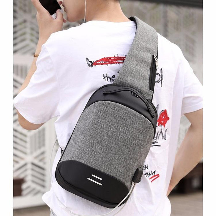 Versatile Oxford Shoulder Bag With Earphone & Usb
