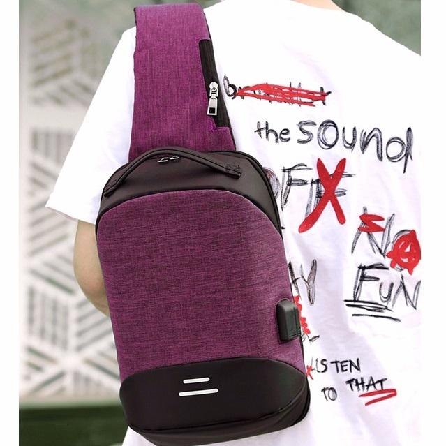 Versatile Oxford Shoulder Bag With Earphone & Usb