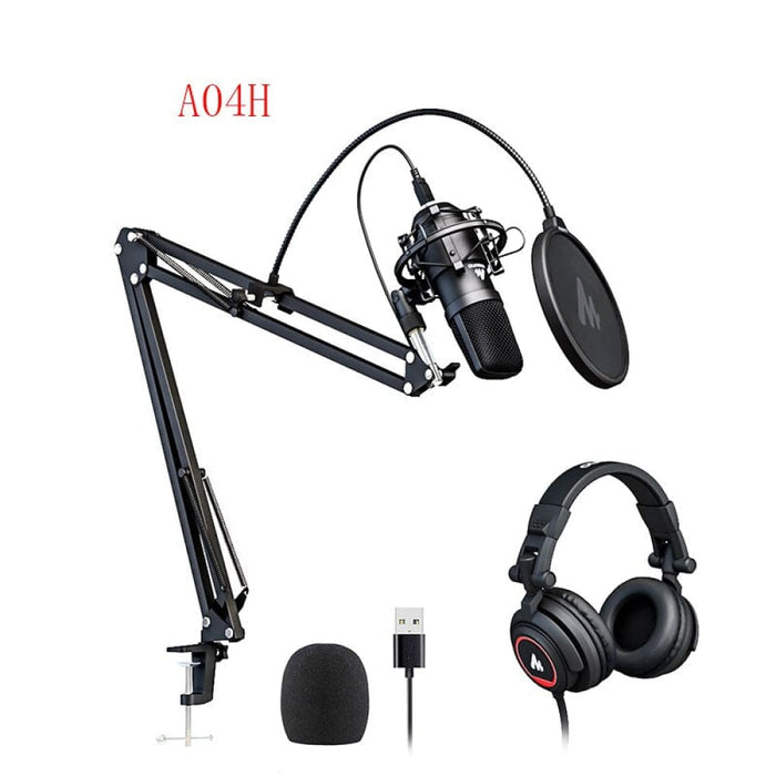 A04h Usb Microphone With Studio Headphone Set 192khz 24bit