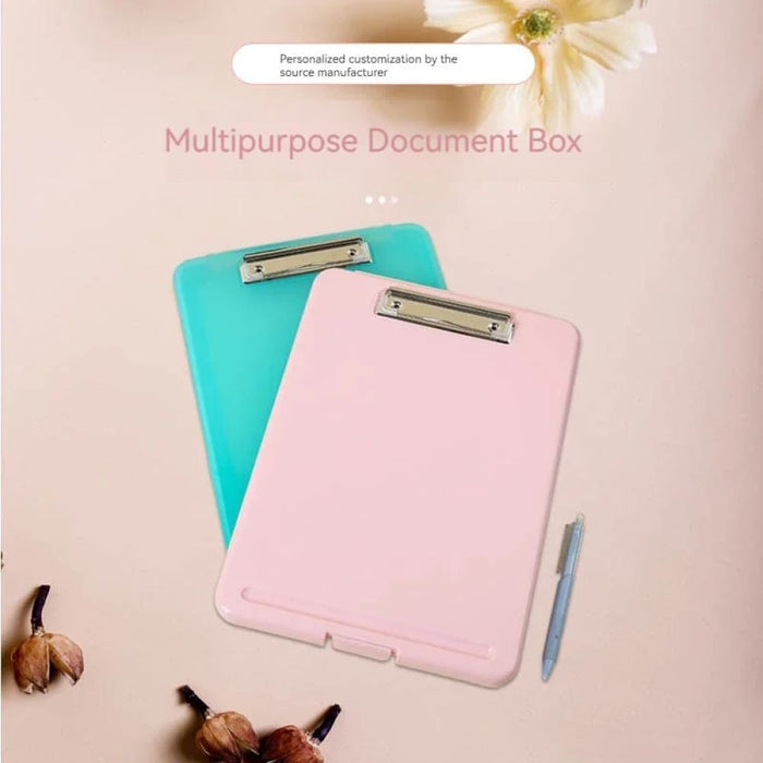 A4 File Storage Box With Writing Board Folder Clip