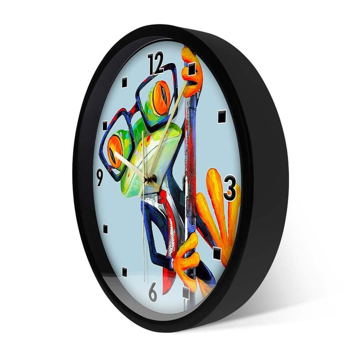 Abstract Frog Wearing Sunglasses Funny Anime Wall Clock